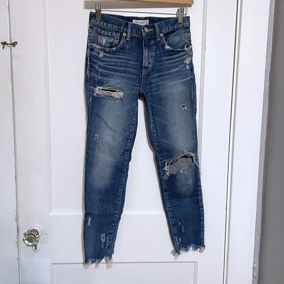 MOUSSY VINTAGE Isko Comfort Ridgewood Cropped Skinny Jeans Blue Womens Size 24 - Picture 1 of 9